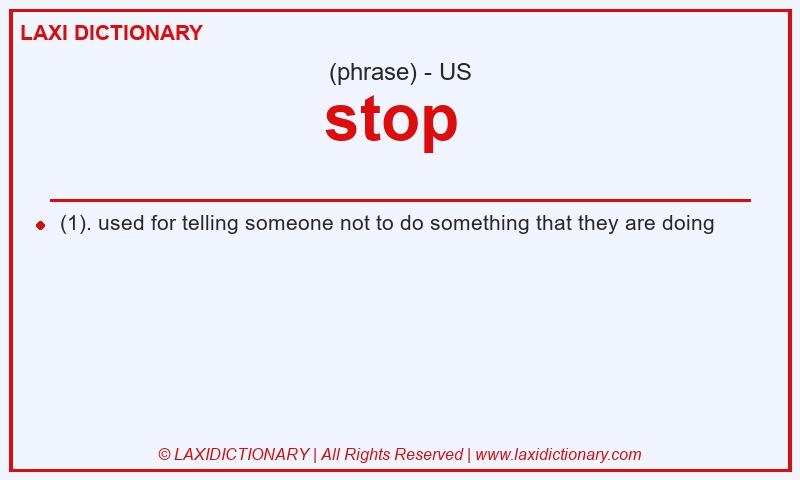 Definition stop in American English