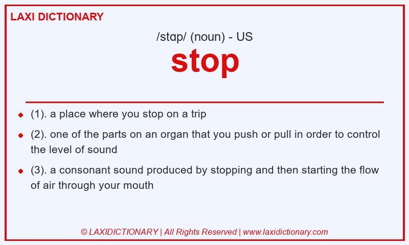 Definition stop in American English