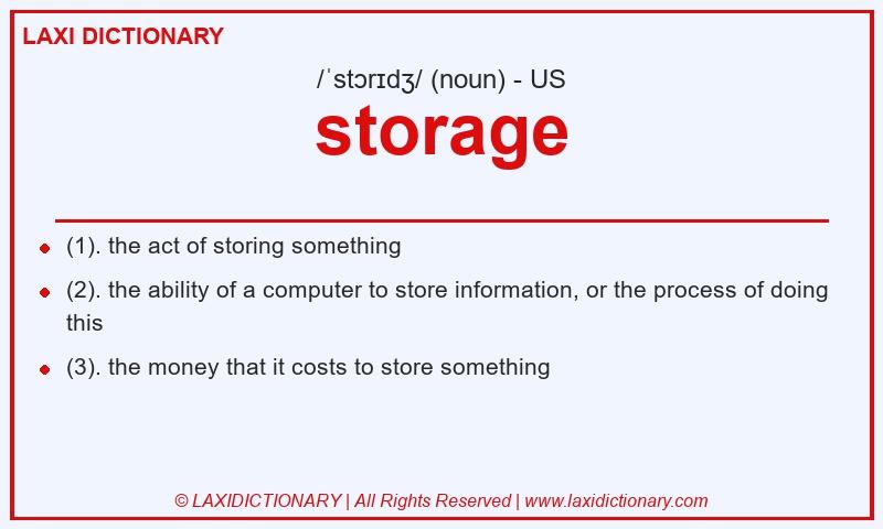 Definition storage in American English