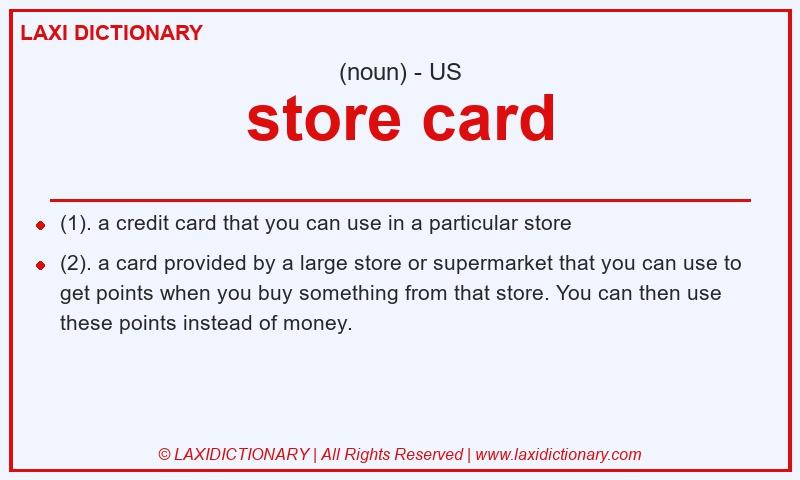 Definition store card in American English