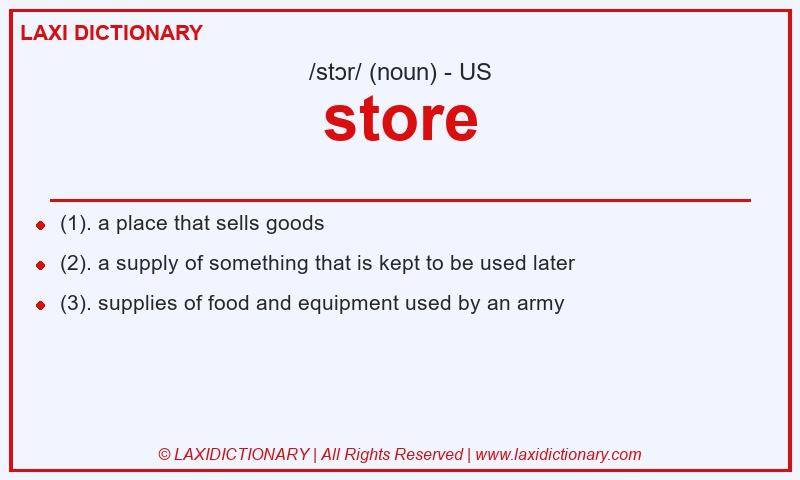 Definition store in American English