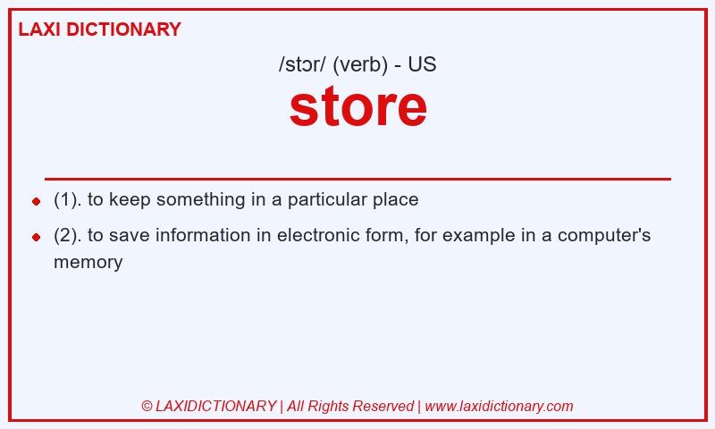 Definition store in American English