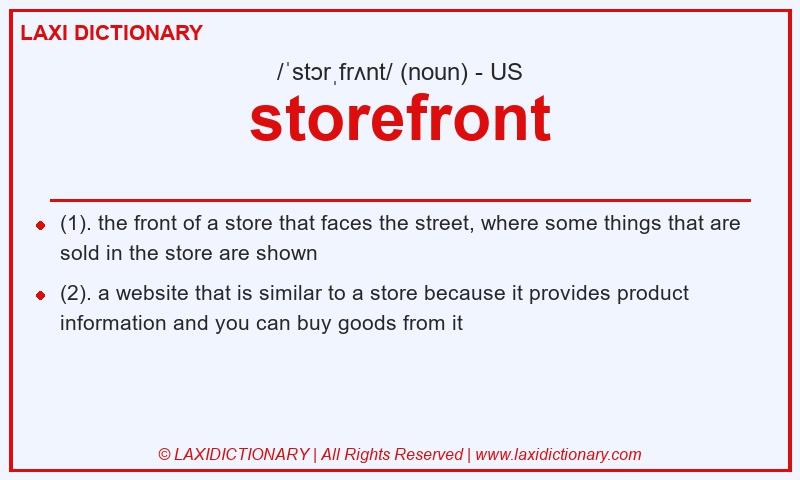 Definition storefront in American English