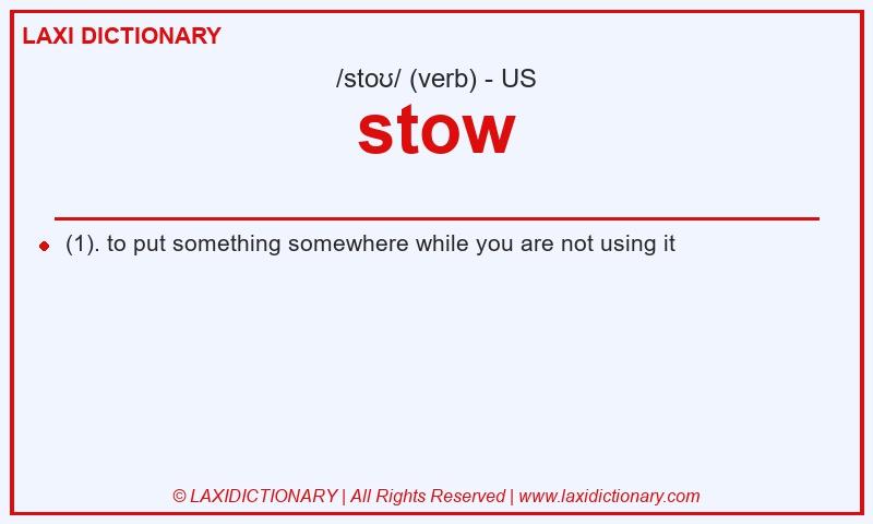 Definition stow in American English