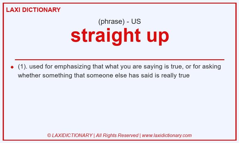 Definition straight up in American English