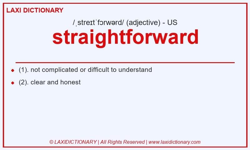 Definition straightforward in American English