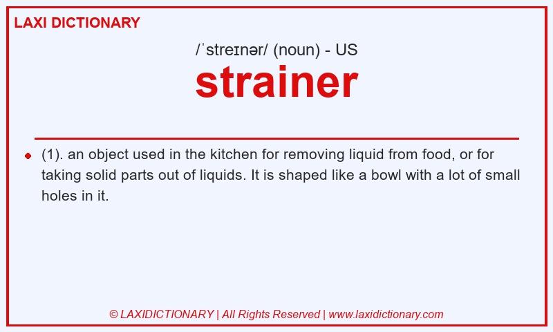 Definition strainer in American English