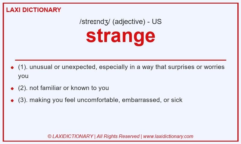 Definition strange in American English