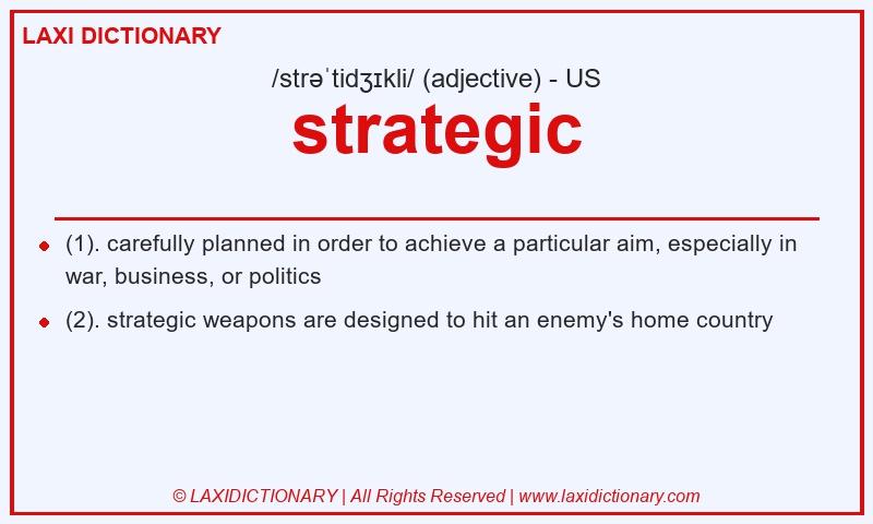 Definition strategic in American English