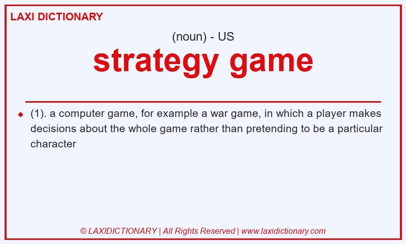 Definition strategy game in American English