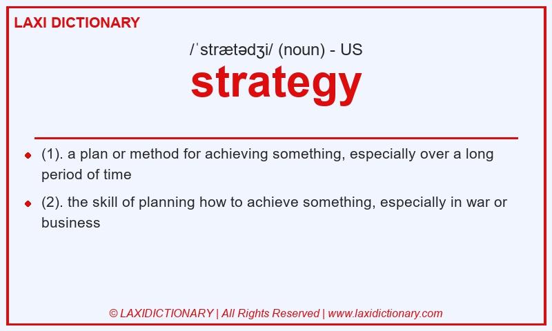 Definition strategy in American English