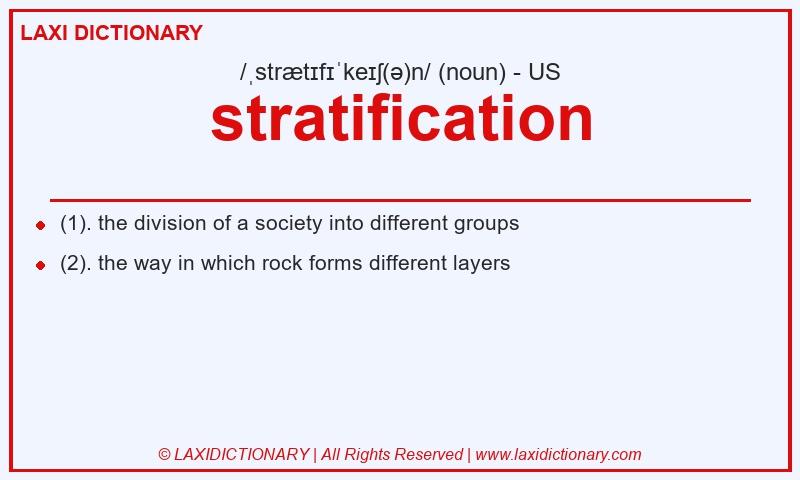 Definition stratification in American English
