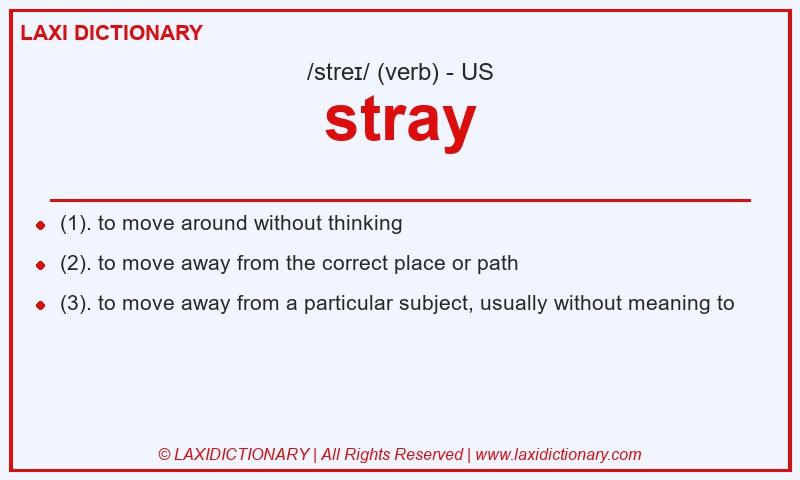 Definition stray in American English