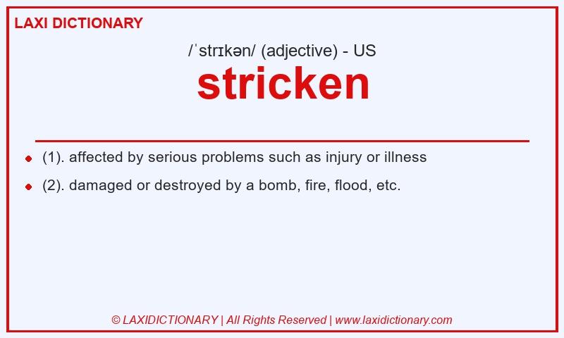 Definition stricken in American English