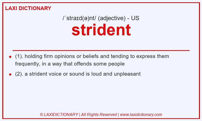 Definition strident in American English