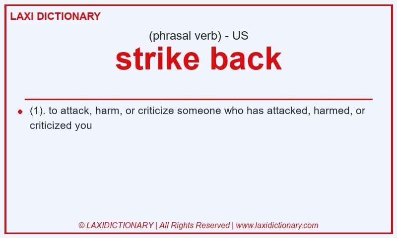 Definition strike back in American English