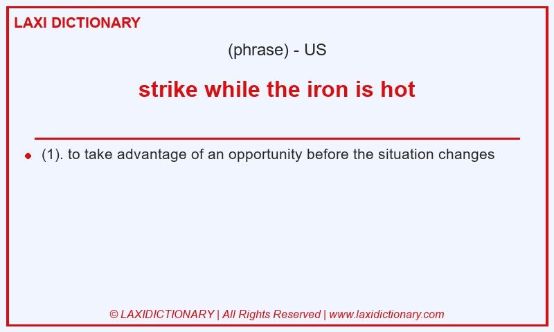 Definition strike while the iron is hot in American English