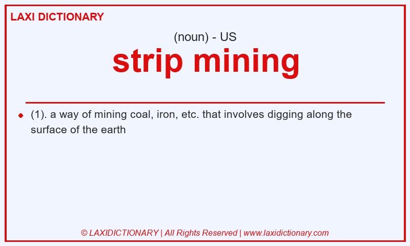 Definition strip mining in American English