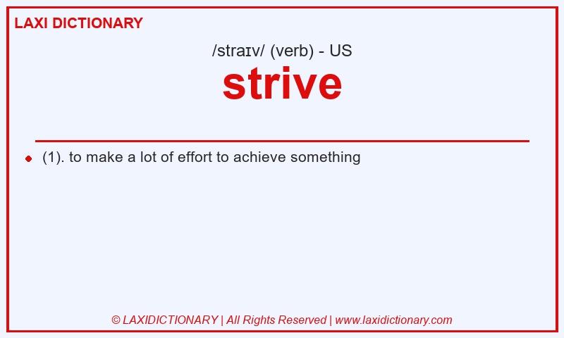 Definition strive in American English