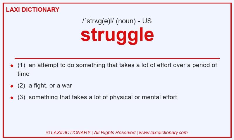 Definition struggle in American English