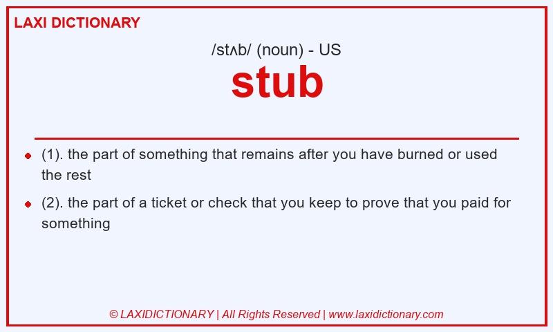 Definition stub in American English