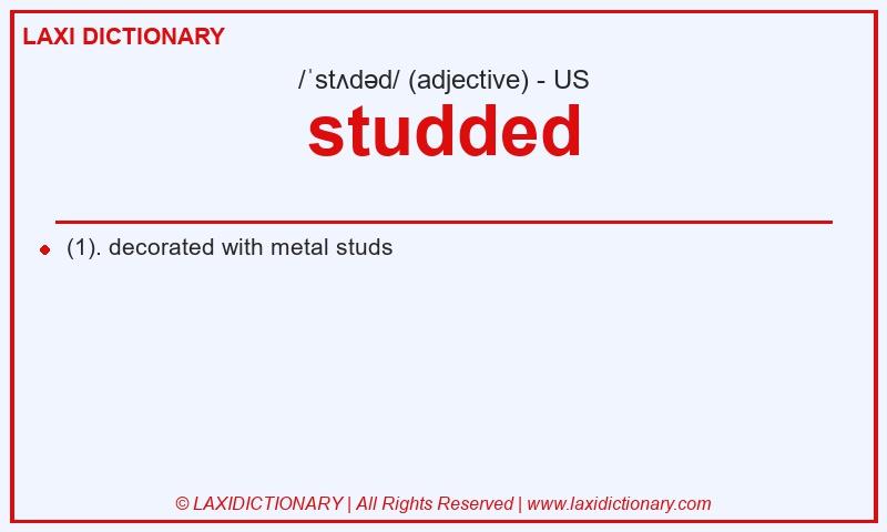 Definition studded in American English