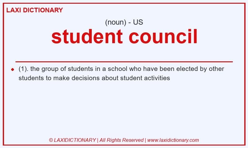 Definition student council in American English