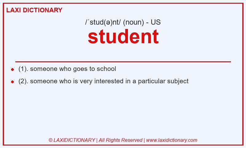 Definition student in American English