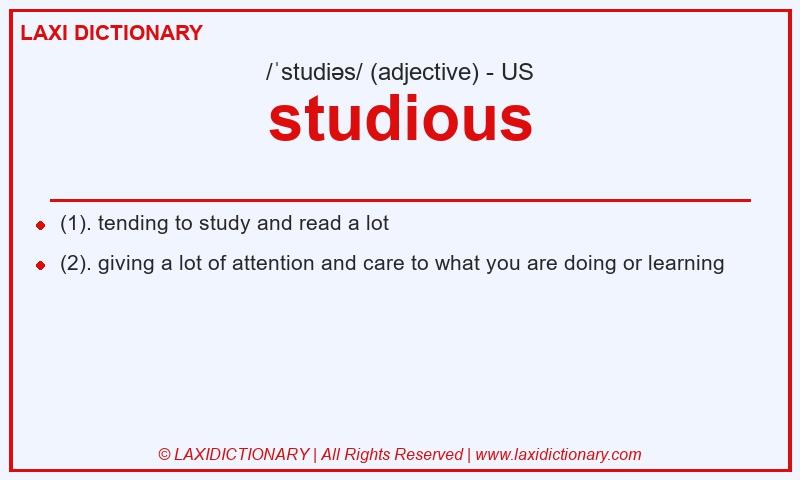 Definition studious in American English