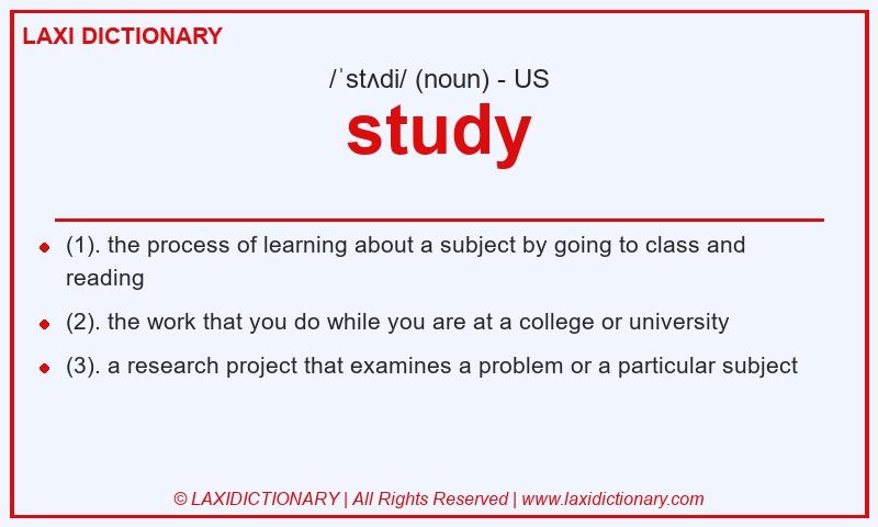 Definition study in American English