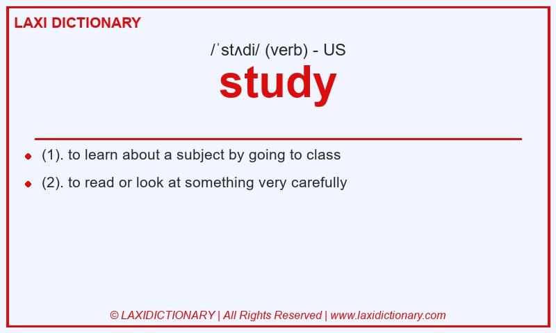 Definition study in American English