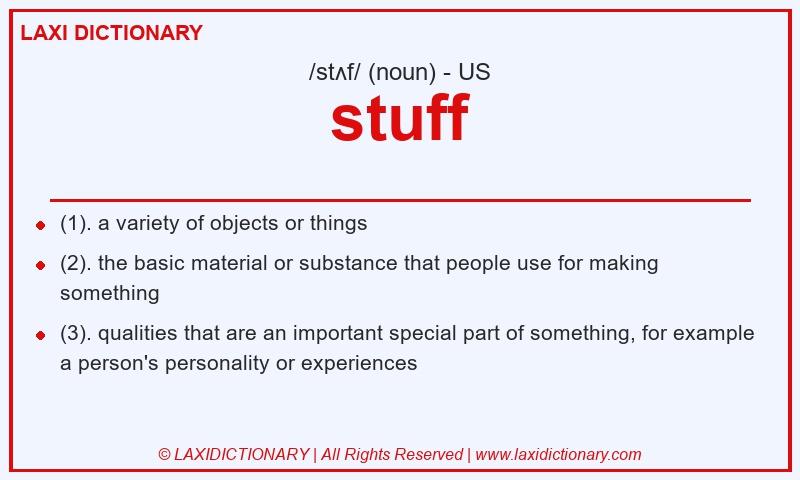 Definition stuff in American English