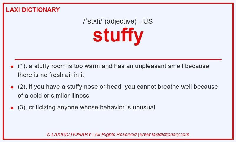 Definition stuffy in American English
