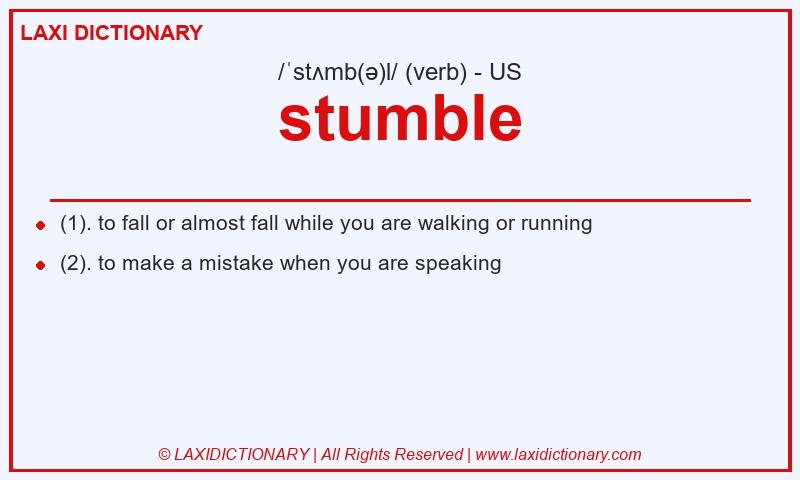Definition stumble in American English