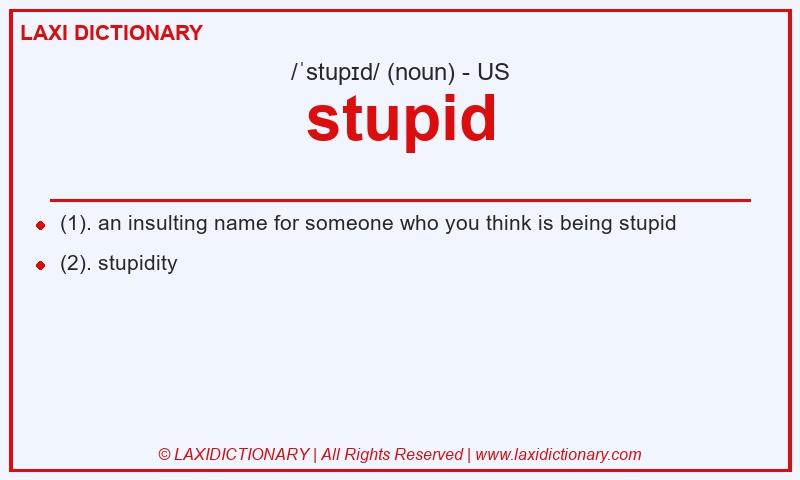 Definition stupid in American English