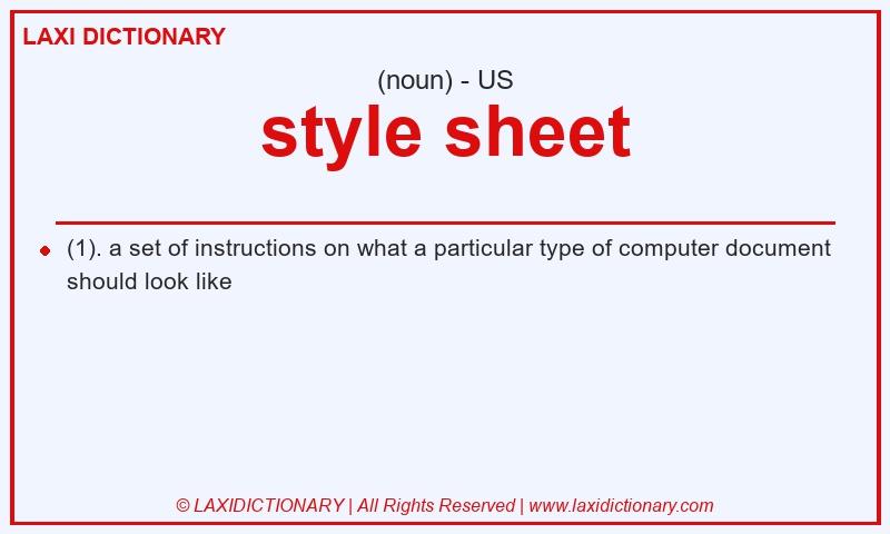 Definition style sheet in American English