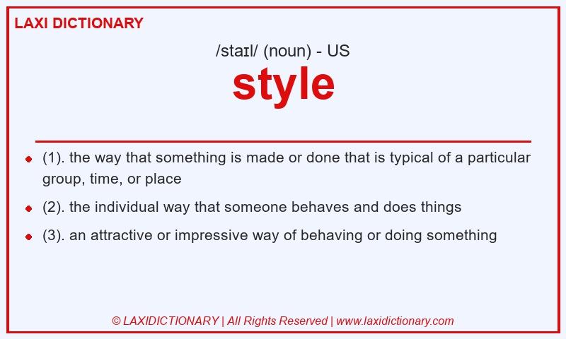 Definition style in American English