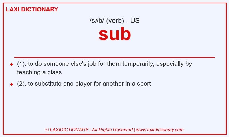 Definition sub in American English