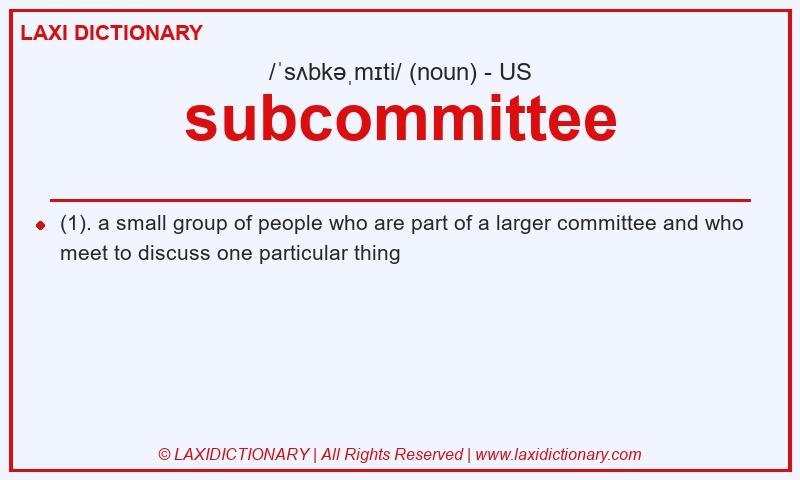 Definition subcommittee in American English
