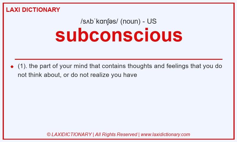 Definition subconscious in American English