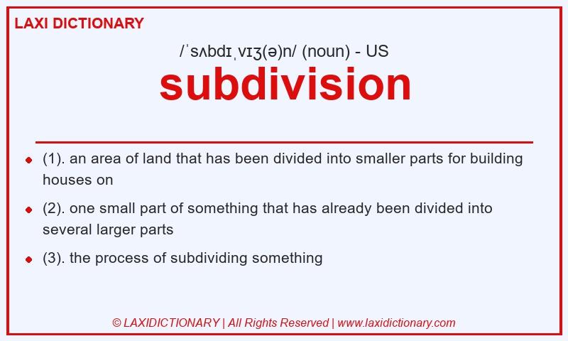 Definition subdivision in American English