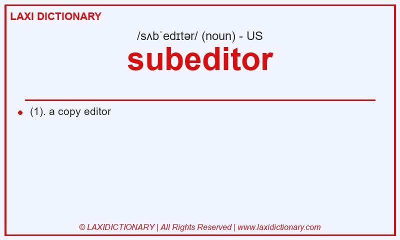 Definition subeditor in American English