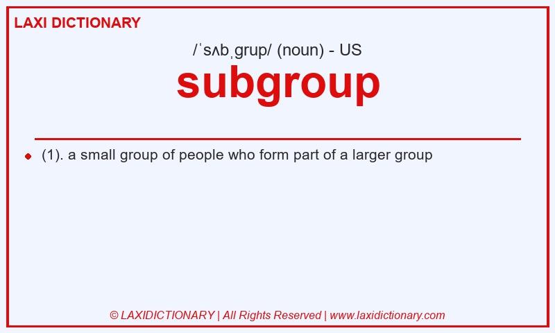 Definition subgroup in American English