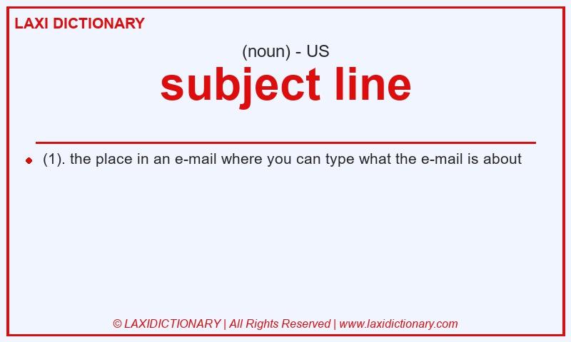 Definition subject line in American English