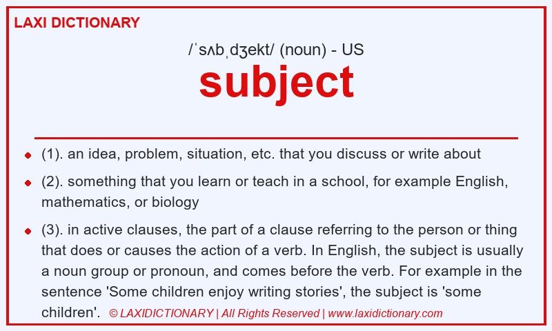 Definition subject in American English
