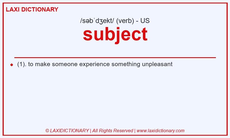 Definition subject in American English