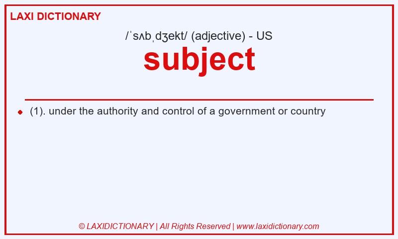 Definition subject in American English