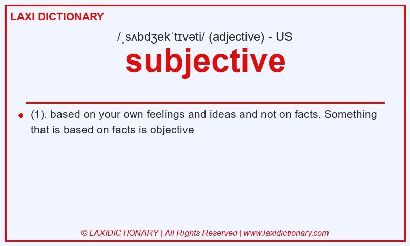Definition subjective in American English