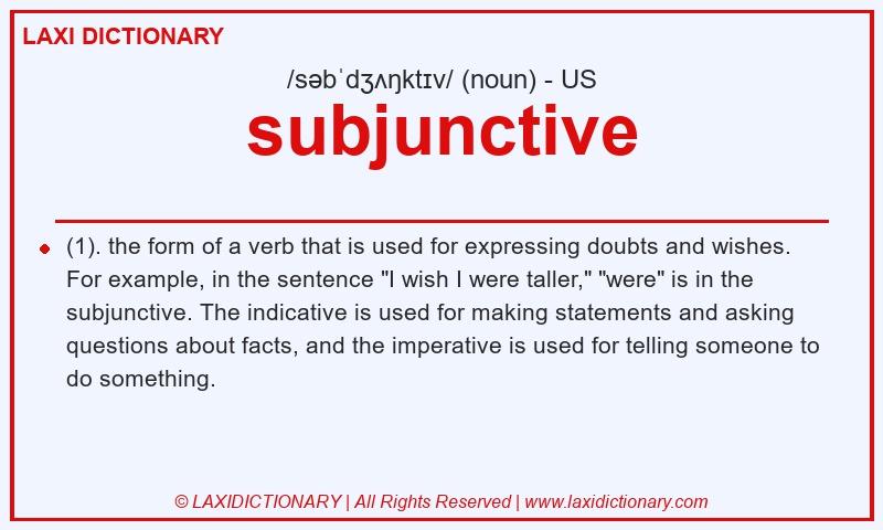 Definition subjunctive in American English