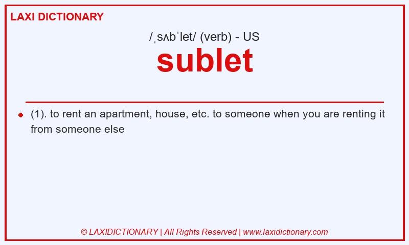 Definition sublet in American English